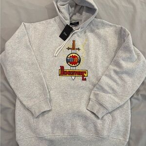 DIME MONTREAL XL STORM HOODIE HOODED SWEATER ASH skateboard brand new with tags